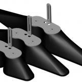 Combinatie van 2 Flex-spuitschermen met 50, 80 en 110 cm totale sproeibreedte